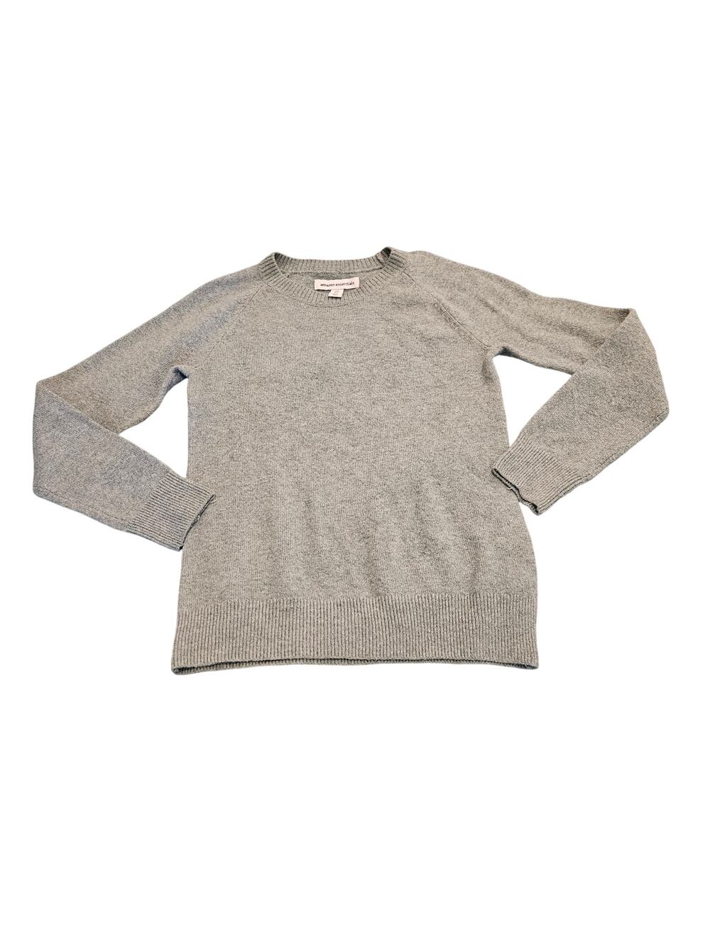 Amazon Essentials Women's Medium Heather Gray Crew Neck Knit Sweater